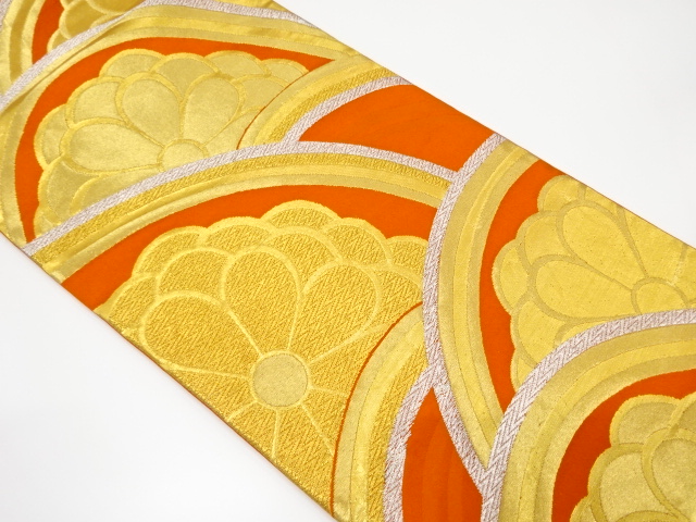 アンティーク　花青海波模様織り出し袋帯（着用可）